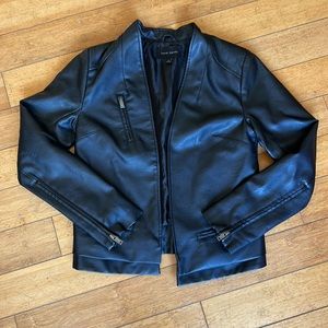 NWOT! Black Faux Leather Jacket - Harvé Benard S